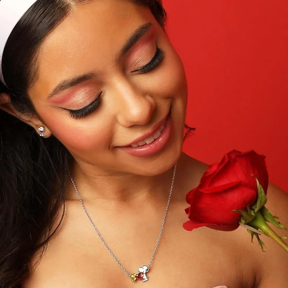 Snoopy & Woodstock Necklaces Silver Flash-Plated Red Crystal or Charm Jewelry - Picture 3 of 6